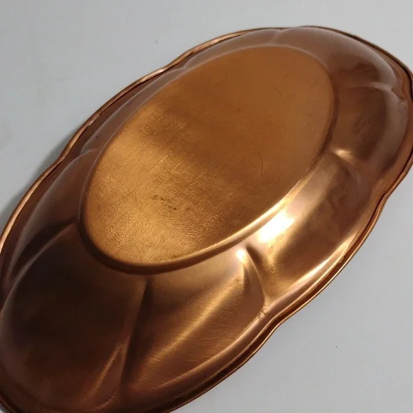 Vintage Copper Etched Tray Platter Bowl - Picture 3 of 9